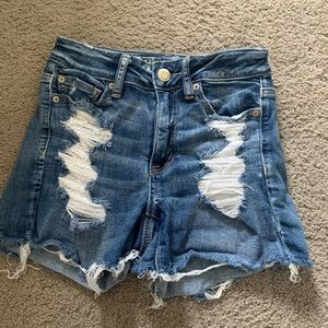 distressed jean shorts